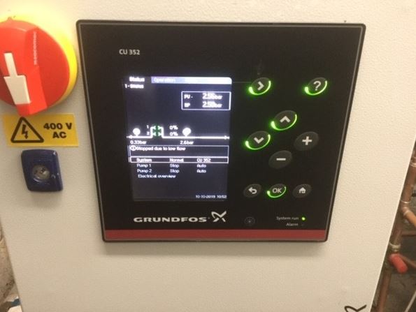 Image of a control panel for a pump