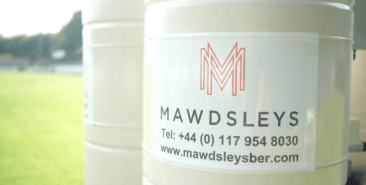 Mawdsleys branding on portable long reach irrigation system