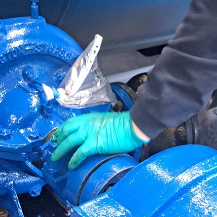 An image of a heritage pump equipment being fitted