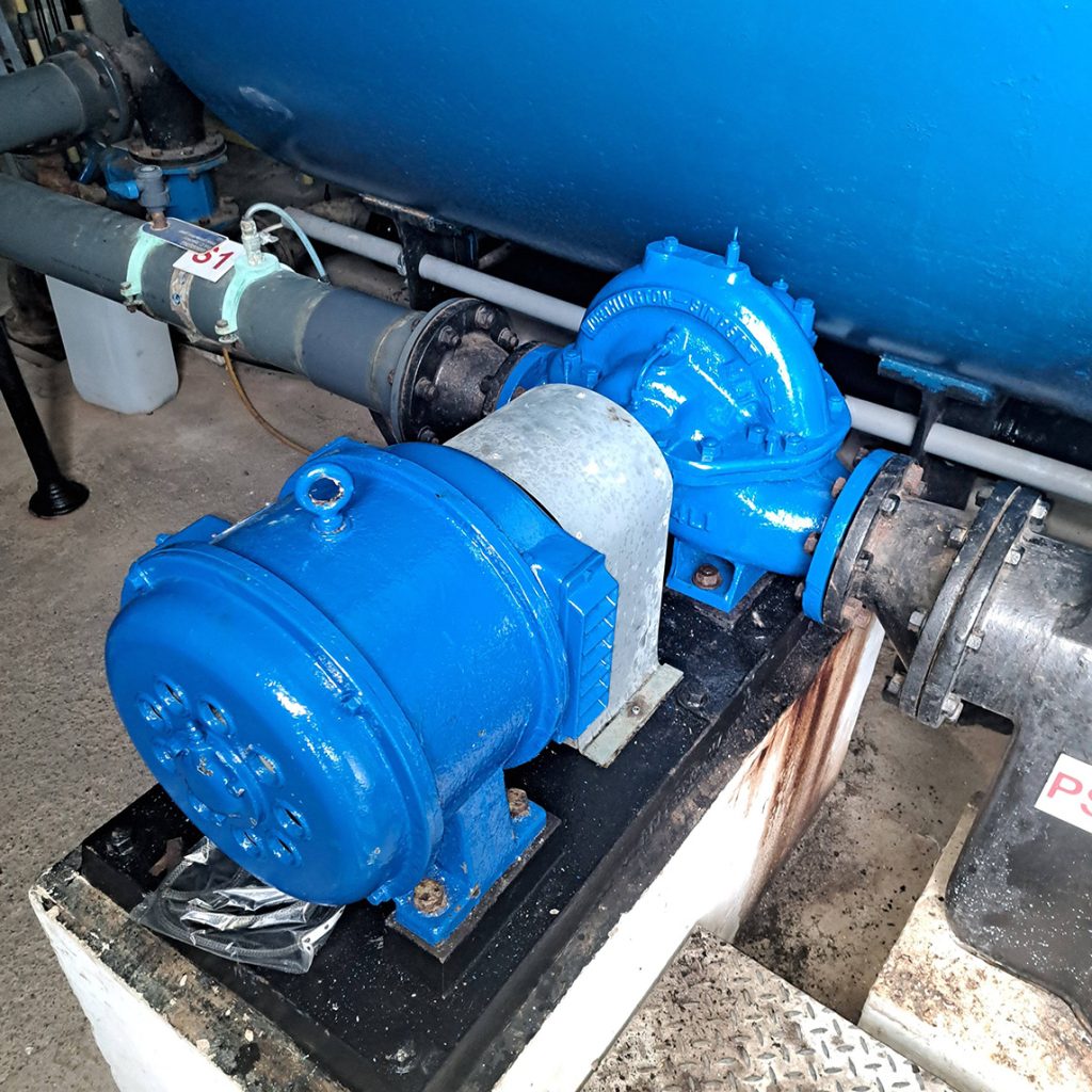 An image of a heritage pump equipment being fitted